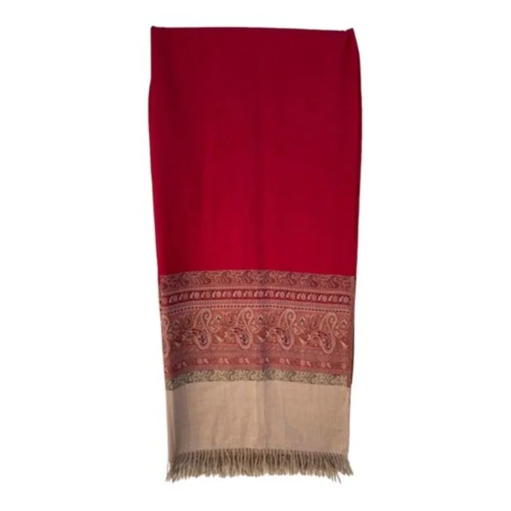 Indian Shawl Wool Blend / Throw Stole Paisley